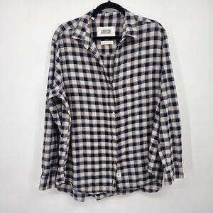 Grayson Hero Button-Up Shirt Size 5 XL • Navy Plaid Cotton Poplin Top